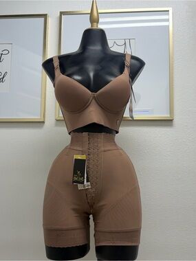 Fajas Melibelt 5015 Colombian Post-Op Shapewear Shorts |Hooks & Zipper in Crotch